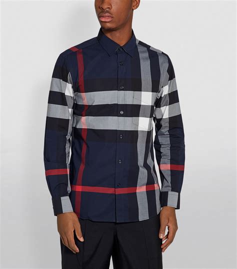 burberry blue mini camber check shirt|Check Cotton Shirt in Pale blue .